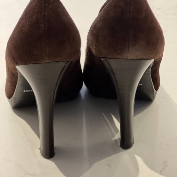 Nine West Chocolate Brown Suede Heels - Picture 2 of 4
